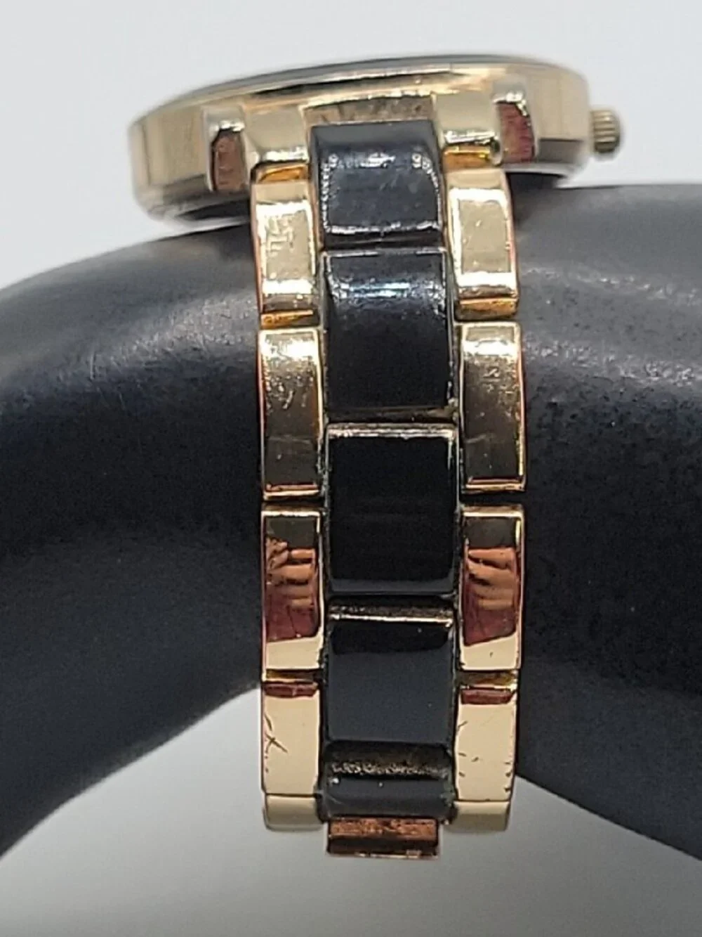 Kardashian Kollection Two-Tone Gold & Black Quartz Link Bracelet Watch - Tested